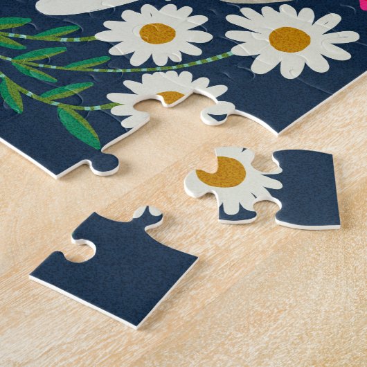 蛾とキノコのイラストレーション ジグソーパズル (側面)