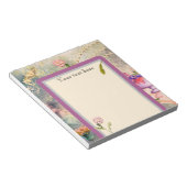 蛾とパンジーのロマンパーソナライズされたティック ノートパッド (アングル)