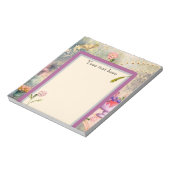 蛾とパンジーのロマンパーソナライズされたティック ノートパッド (回転)