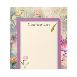 蛾とパンジーのロマンパーソナライズされたティック ノートパッド