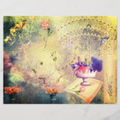 蛾とパンジースクラップブック紙 (裏面)