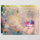 蛾とパンジースクラップブック紙 (正面/裏面)