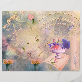 蛾とパンジースクラップブック紙