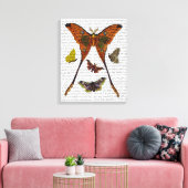 蛾のプレート2 キャンバスプリント (インサイチュ (リビング))
