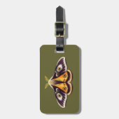 蛾の昆虫の芸術ゴブリンコアの土色ウィッチグリーン ラゲッジタグ (正面縦)