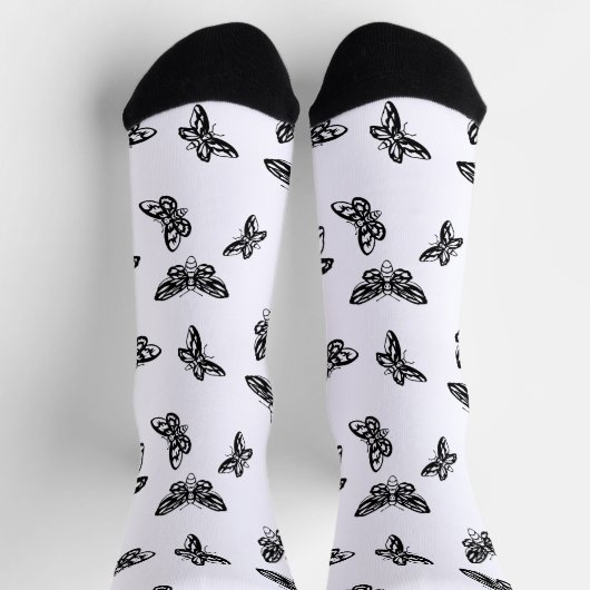 蛾の柄の靴下 ソックス (上部)