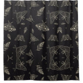 蛾の蝶のパターン シャワーカーテン (正面)