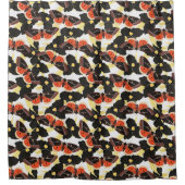 蛾の蝶のパターン シャワーカーテン (正面)