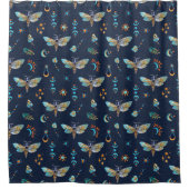 蛾の蝶のパターン シャワーカーテン (正面)