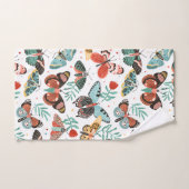 蛾の蝶のパターン バスタオルセット (ハンドタオル)