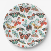 蛾の蝶のパターン ペーパープレート (正面)