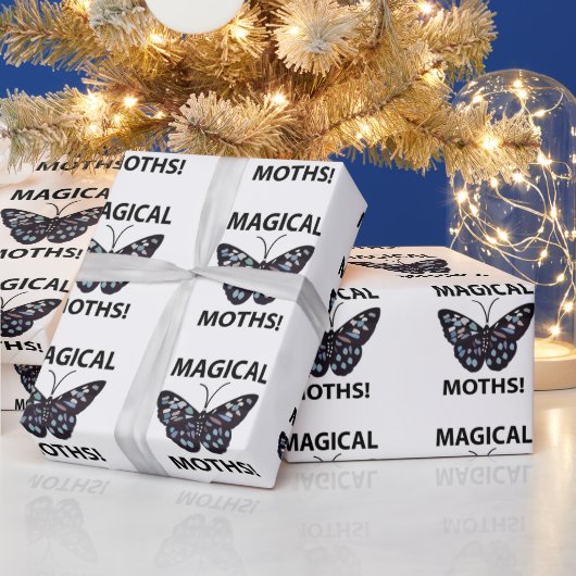 蛾の蝶の魔法の蛾 ラッピングペーパー (クリスマス)