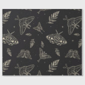 蛾の蝶パターン ラッピングペーパー (フラット)