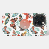 蛾の蝶パターン iPhoneケース (裏面横)
