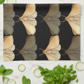 蛾の金ゴールド キッチンタオル (折り畳み)