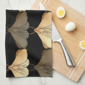 蛾の金ゴールド キッチンタオル (四つ折り)