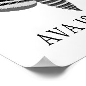 蛾エレガント昆虫カスタムベビー名BIRTHDATE ポスター (角)