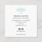 蛾バタフライムーンフェイズ霊気プラクティショナヨガ スクエア名刺 (裏面)