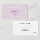 蛾バタフライムーンフェイズ霊気プラクティショナヨガ 名刺 (正面/裏面)