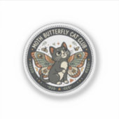 蛾蝶猫PODベクターアート - 蛾蝶 シール (正面)