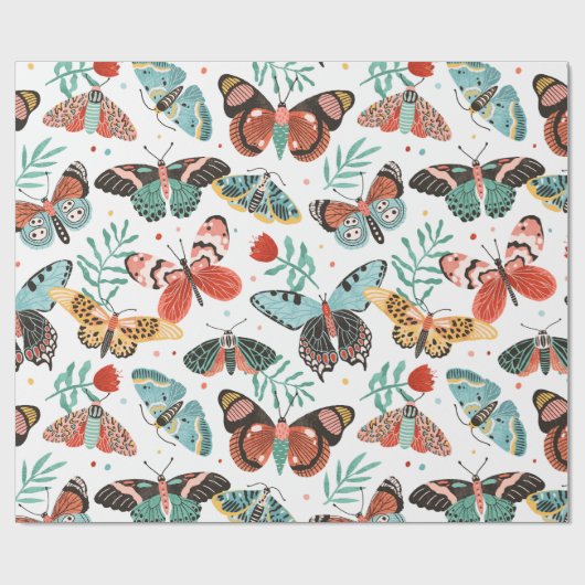 蛾 ラッピングペーパー (フラット)