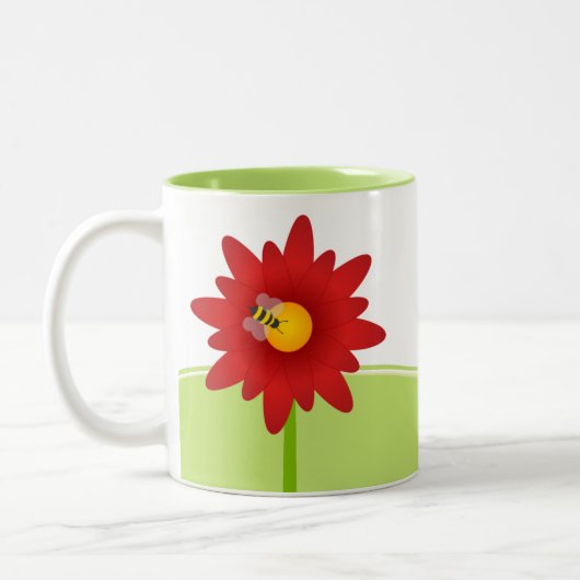 蜂およびデイジーの花園 ツートーンマグカップ (左)
