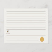 蜂およびハニカムブライダルシャワーレシピカード (裏面)