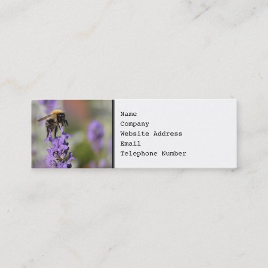 蜂およびラベンダーの花 スキニー名刺 (正面)