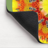 蜂および花 マウスパッド (コーナー)