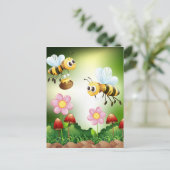 蜂および蜂蜜 ポストカード (スタンド正面)