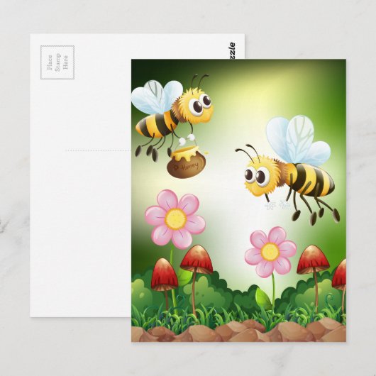 蜂および蜂蜜 ポストカード (正面/裏面)