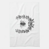 蜂が付いているヴィンテージのフランス人のリース キッチンタオル (縦)