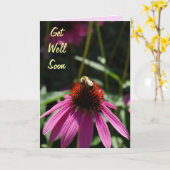 蜂が付いている紫色の花は健康なカードをすぐに得ます カード (黄色い花)