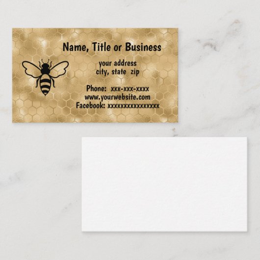蜂が巣状に並ぶ 名刺 (正面/裏面)