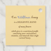 蜂が飛び散ったワイルドフラワーハニーラベル縁ど フェイバータグ (裏面)