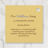 蜂が飛び散ったワイルドフラワーハニーラベル縁ど フェイバータグ (裏面)