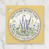 蜂が飛び散ったワイルドフラワーハニーラベル縁ど フェイバータグ (正面)