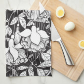 蜂すずめと明るい赤紫色 キッチンタオル (四つ折り)