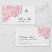 蜂との311 Leプラシ天のフルーア-クリーミーなピンク 名刺 (正面/裏面)