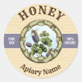 蜂とクローバーハニージャー ラウンドシール (正面)