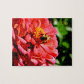 蜂とサンゴ《植物》百日草 ジグソーパズル (横)