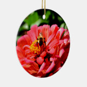 蜂とサンゴ《植物》百日草 セラミックオーナメント (右)