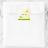 蜂とストライプ スクエアシール (バッグ)