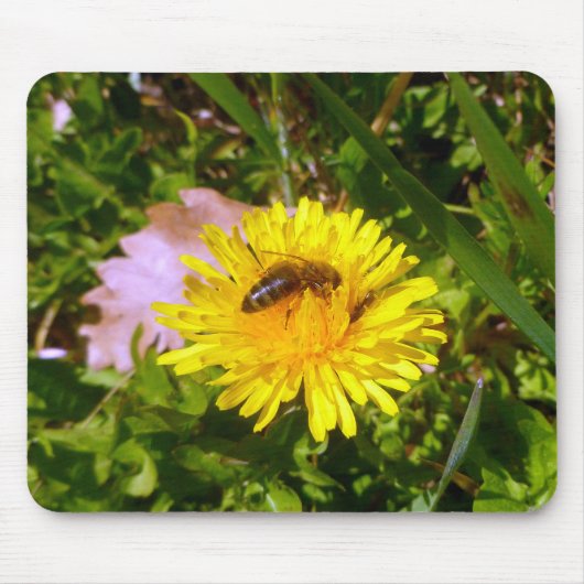 蜂とタンポポ マウスパッド (正面)