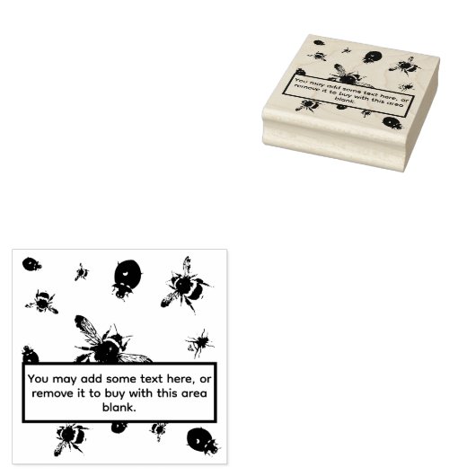 蜂とテンポウムシ黒いエリア ラバースタンプ (押印)