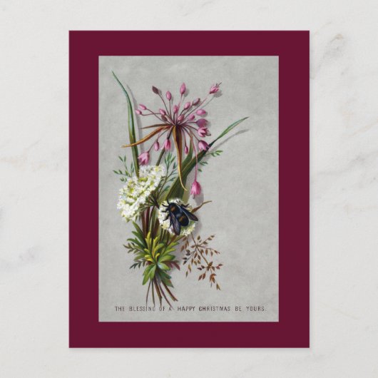 蜂とネギのビクトリアンクリスマス シーズンポストカード (正面)