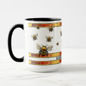 蜂とハニカムのカスタマイズ可能 マグカップ (左)