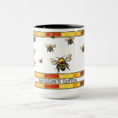 蜂とハニカムのカスタマイズ可能 マグカップ (中央)