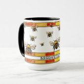 蜂とハニカムのカスタマイズ可能 マグカップ (正面左)