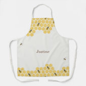 蜂とハニカムパターン エプロン (正面)